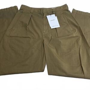 NEW LEMAIRE women's garment-dyed straight leg pants in brown